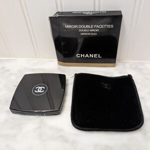 NWT Authentic Chanel Black Double Compact Mirror